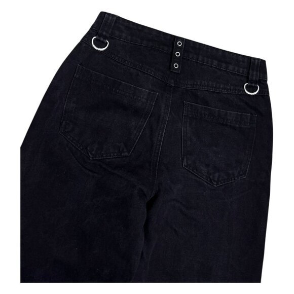 KILL STAR Flare Black Denim Punk Emo Goth Pants Jeans Womens 4 /Small - Picture 5 of 8